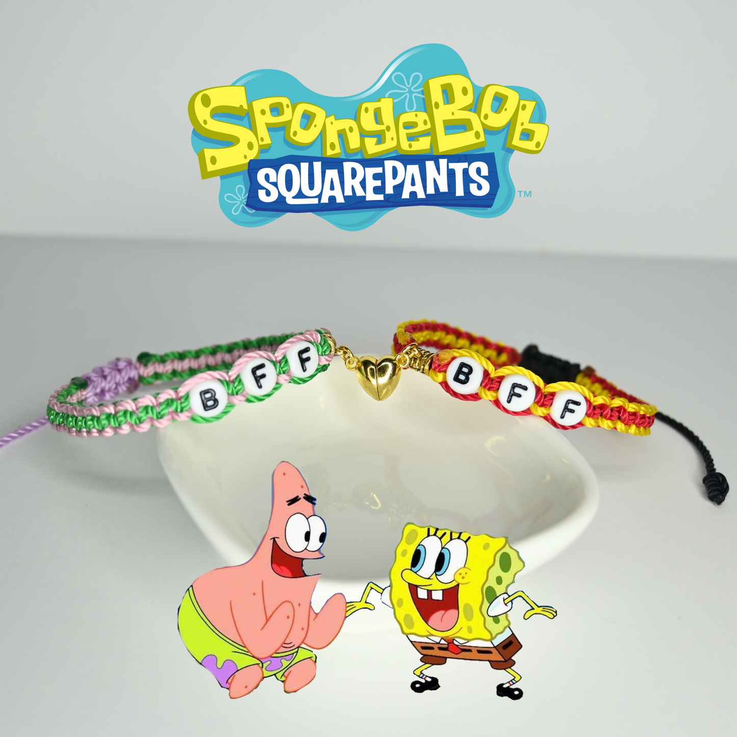 SpongeBob & Patrick BFF Matching Bracelet Set