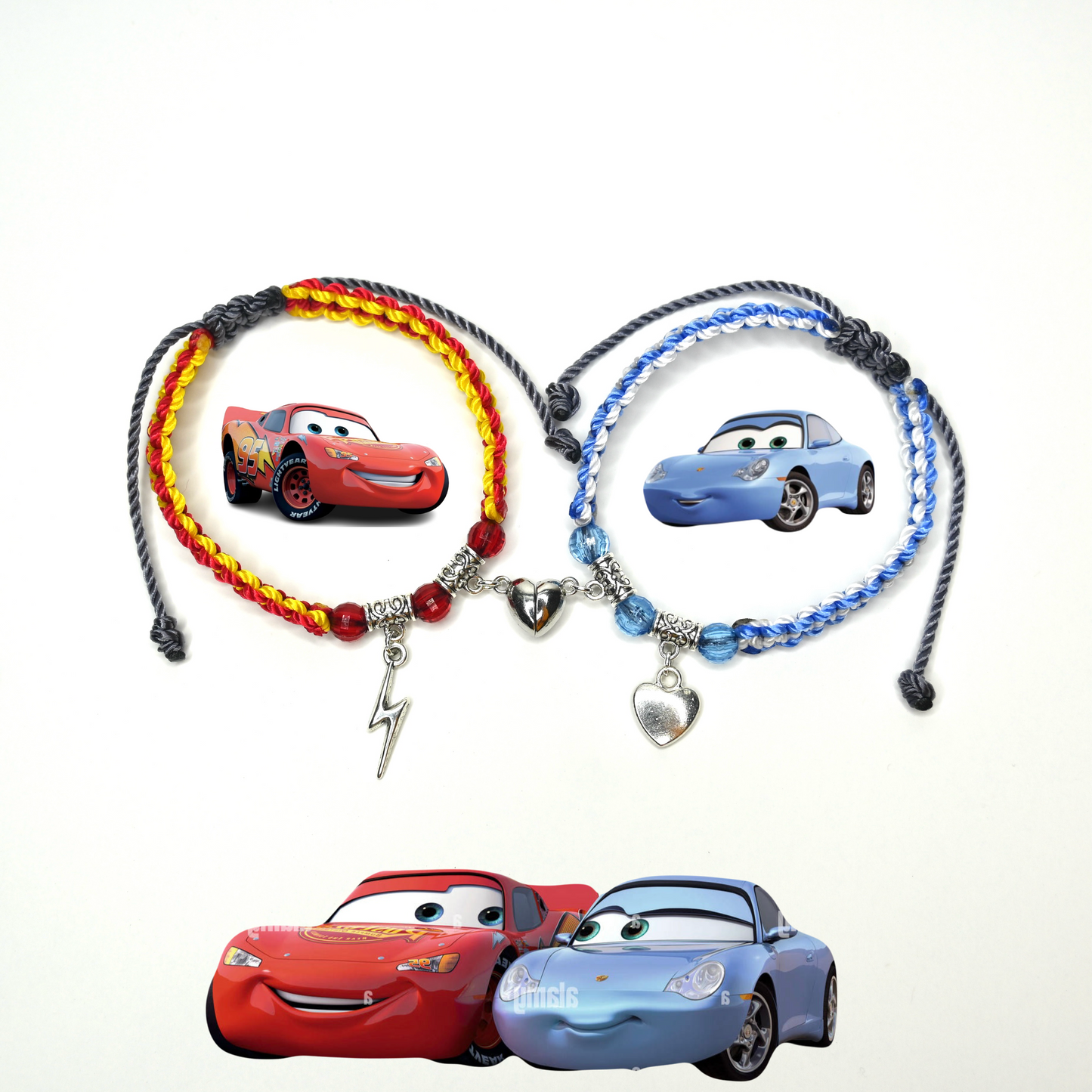 Lightning McQueen & Sally Matching Bracelet