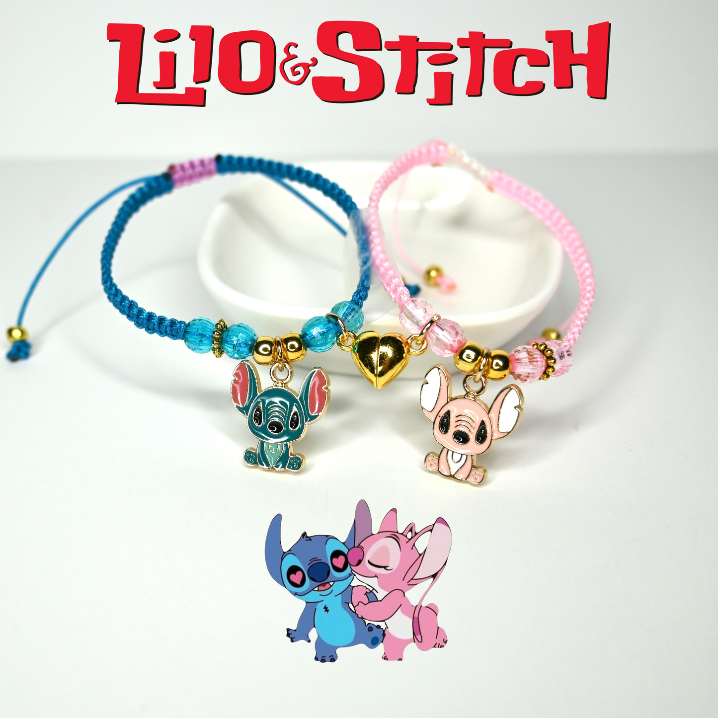 Stitch & Angel Matching Bracelet