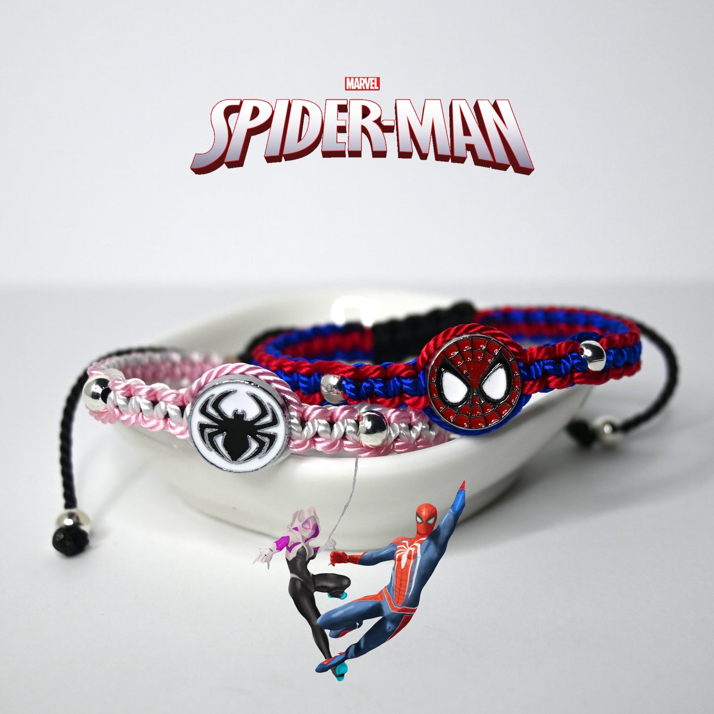 Spider Gwen & Spider Man Matching Bracelet