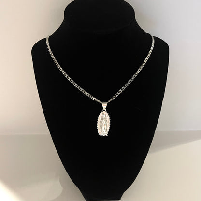 Virgin Mary Rhinestone Necklace