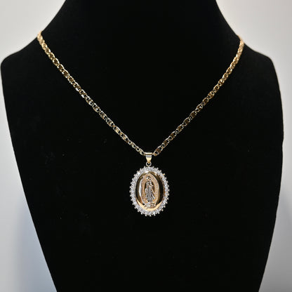 Virgin Mary Rhinestone Necklace